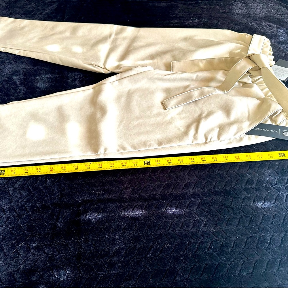 Cream Colored Faux Leather Pants